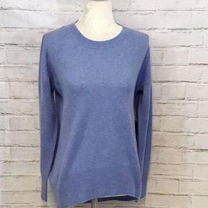 Tahari Cashmere Pure Lux Crewneck High Low Sweater